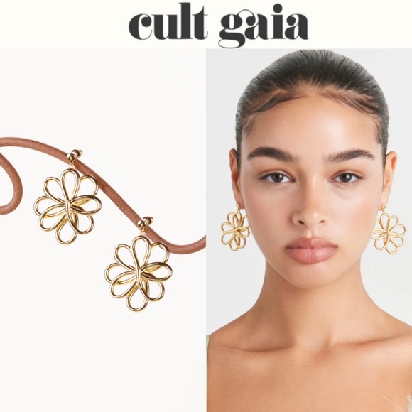 cult gaia Jewelry - CULT GAIA BLOOM FLOWER DROP GOLD EARRING 148$